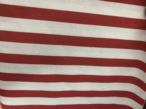 RED & WHITE STRIPED 100% COTTON FABRIC